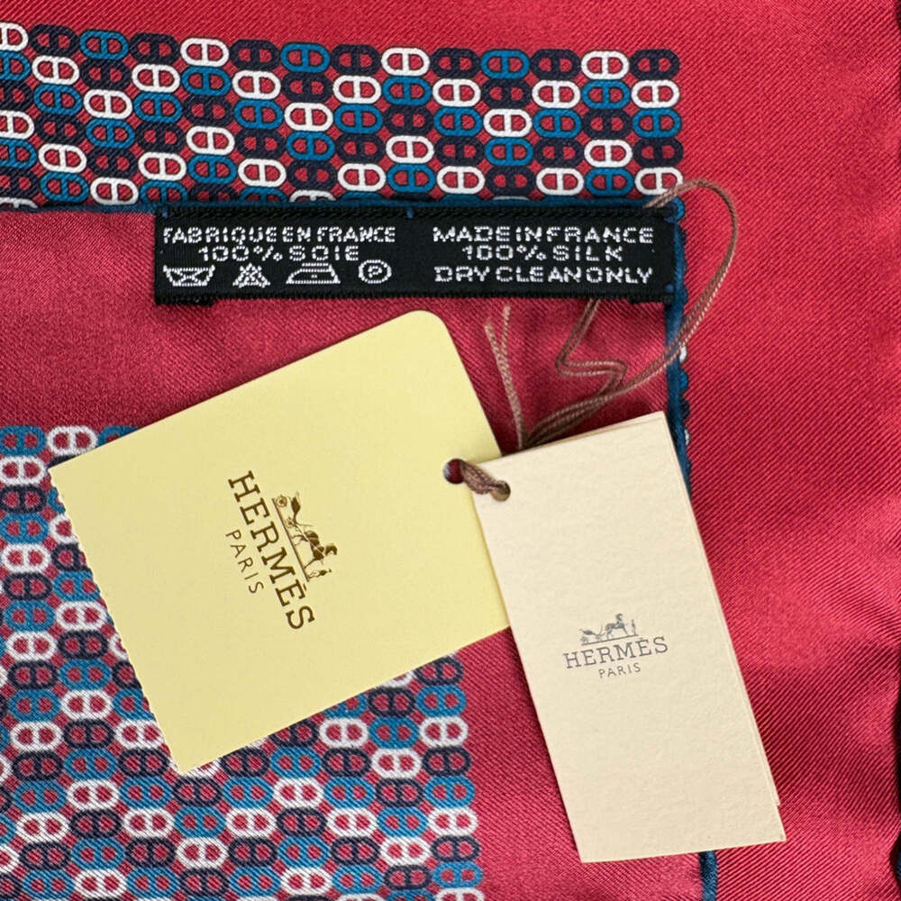 HERMES Authentic Red Silk Scarf - Picture 2 of 4